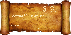 Boczkó Diána névjegykártya