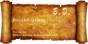Boczkó Diána névjegykártya